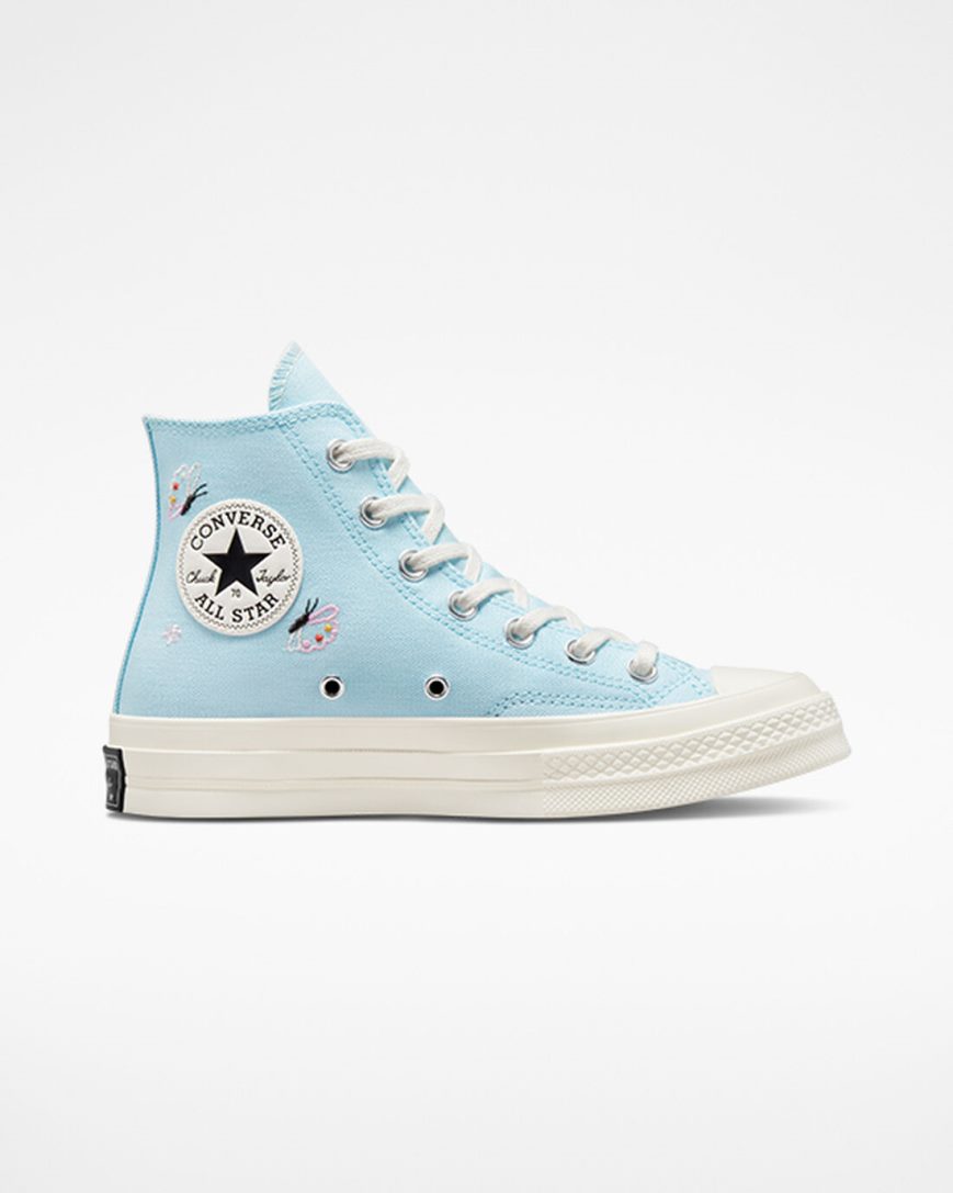 Tenis Converse Chuck 70 Butterfly Wings Cano Alto Feminino Azuis Pretas | PT T048735